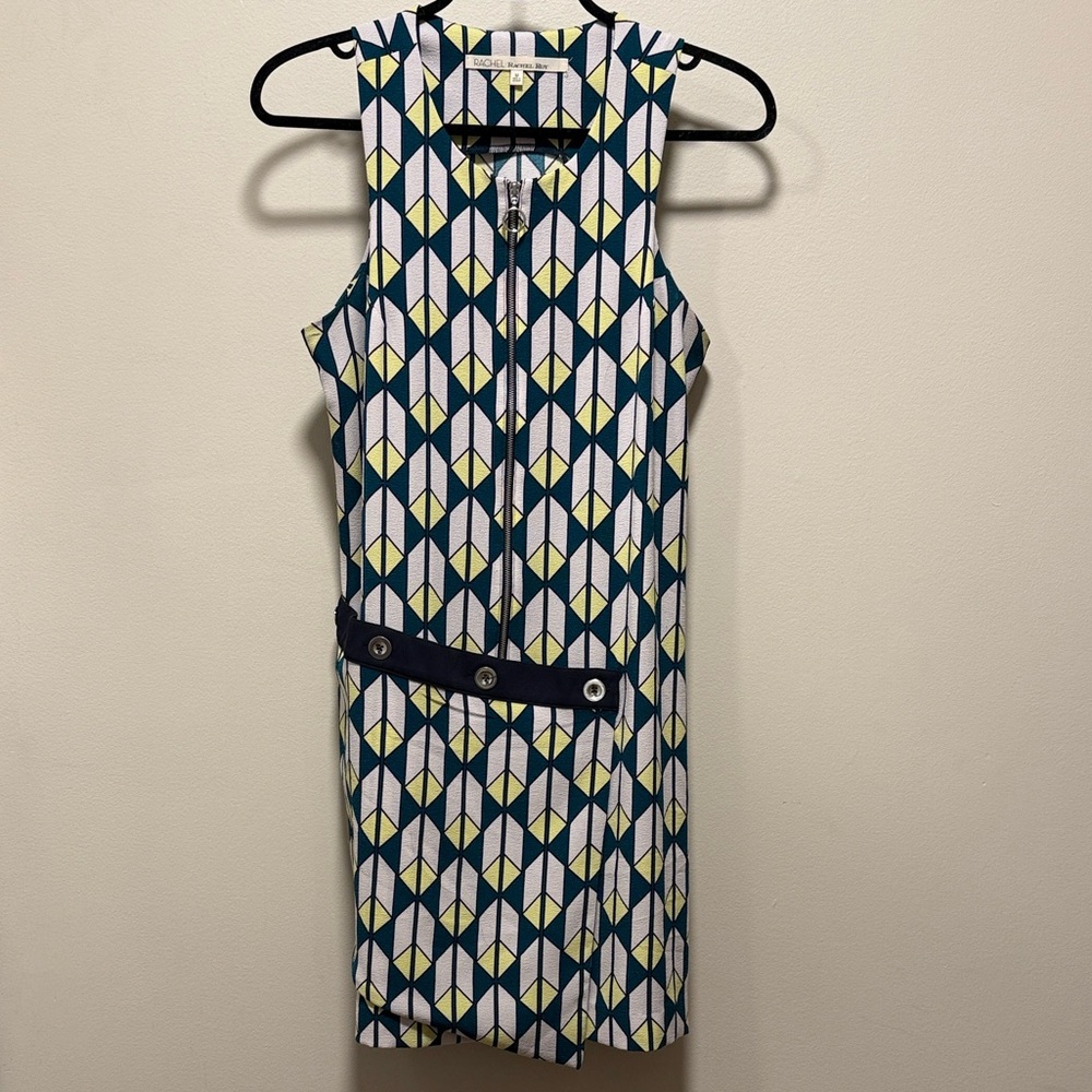 RACHEL Rachel Roy Geometric Zip-Front Dress M - Picture 5 of 5